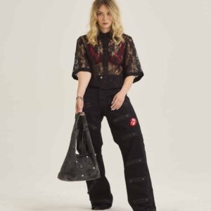 ZIPPER EMBELLISHED STRAIGHT LEG DENIM