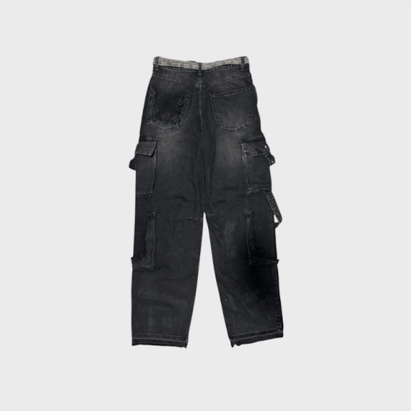 DISTRESSED QUILTED DENIM PANTS - Image 2